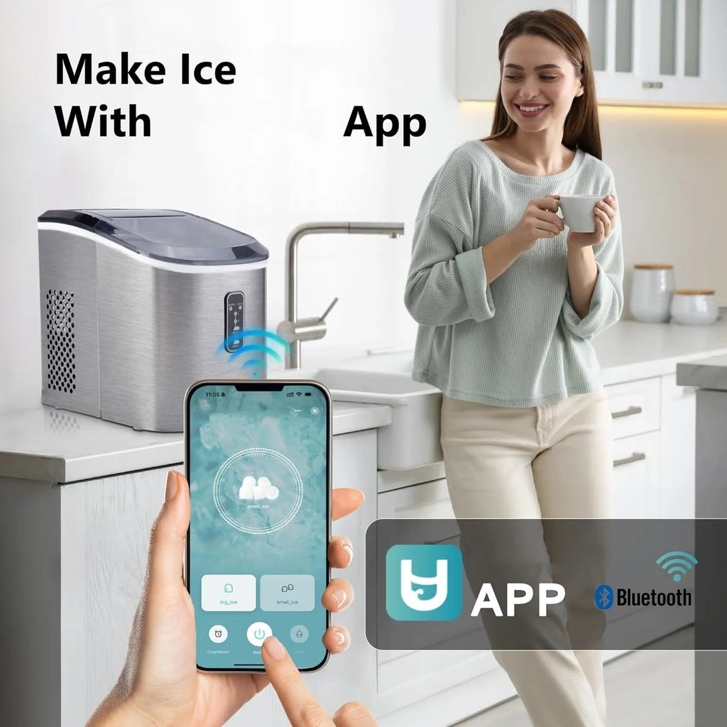 ☀️Summer Clearance Blowout! Just $39.99 🧊Auto-Cleaning 10'' Nugget Ice Countertop Ice Maker