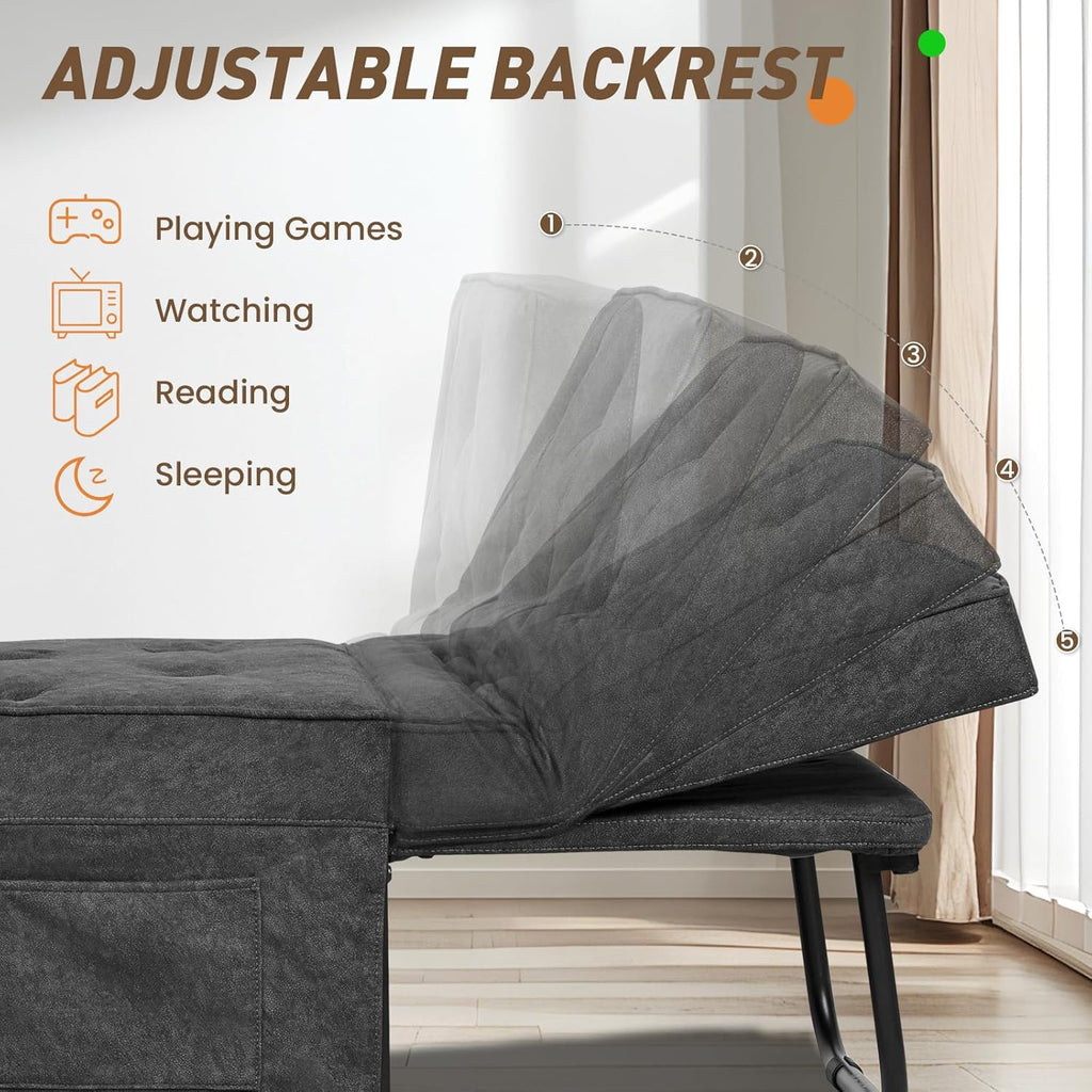Modern 4-in-1 Sleeper Chair, Folding Sofa Bed Ottoman
