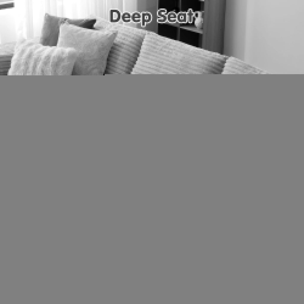 OVIOS 104" L-Shape Modular Couch with Chaise, Plush Corduroy Fabric, No Assembly Required